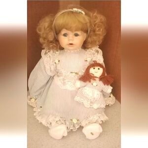 Toddler doll with matching baby rag doll...Brittany is adorable. Sitting 10"